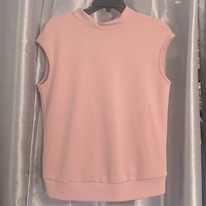Open back light pink top